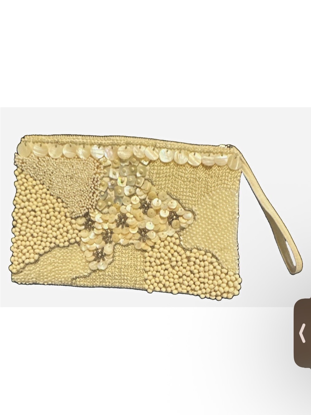 Beaded Yellow Wristlet Clutch - Designer Style